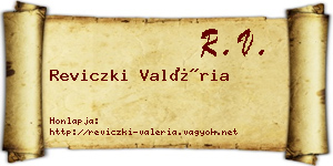 Reviczki Valéria névjegykártya